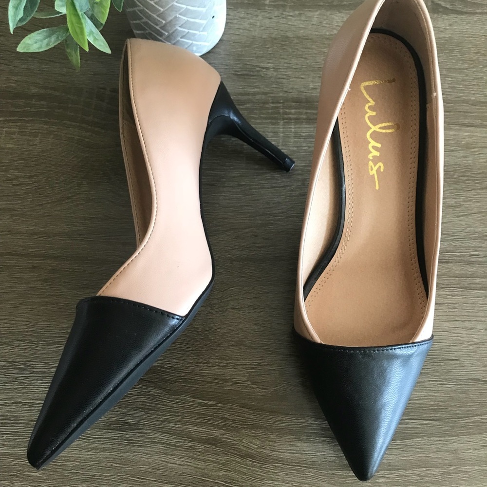 Two-tone Pointed Toe Pumps